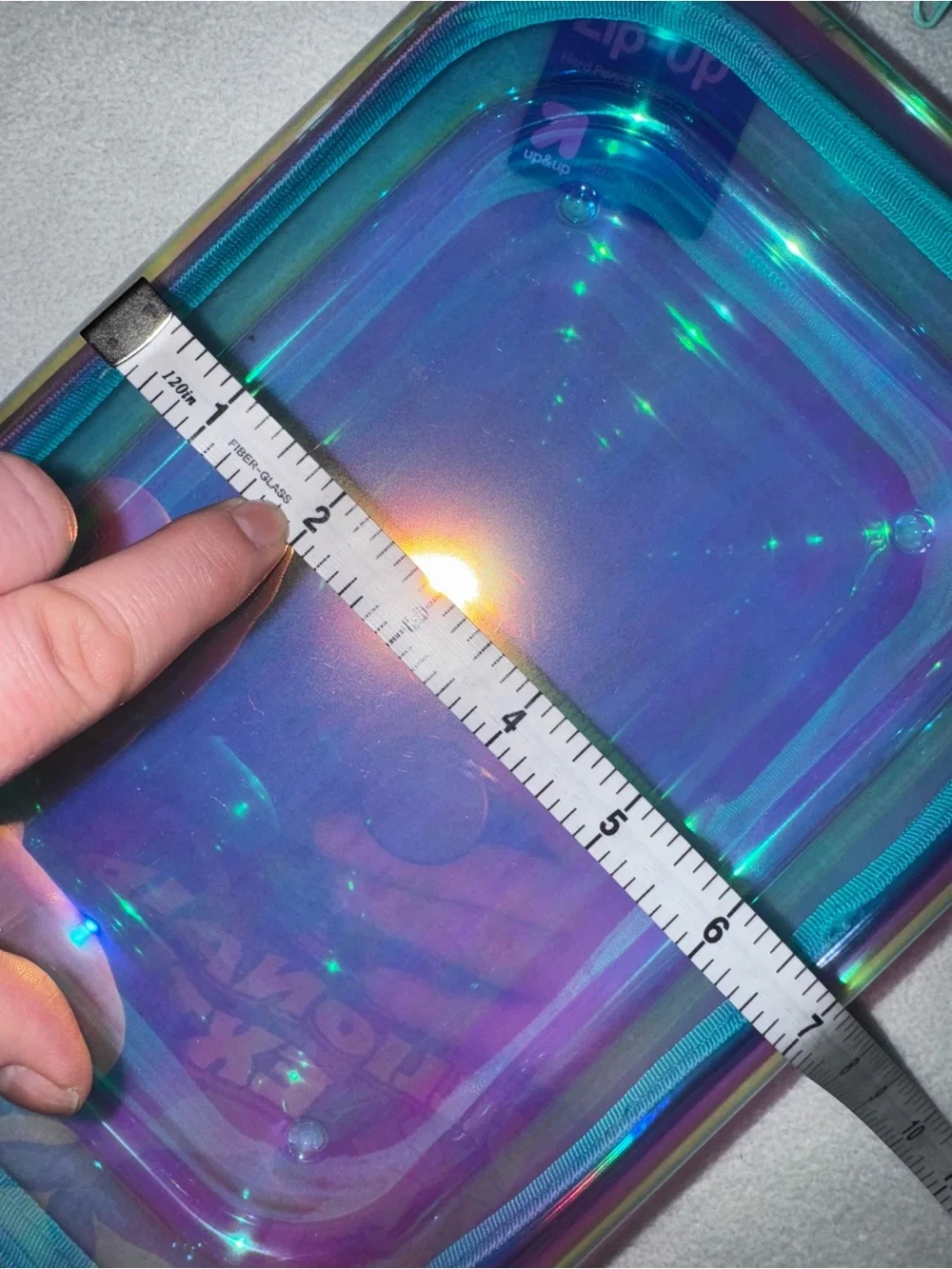NEW! Set of 2 Iridescent Large Zip-Around Hard Clear Cases UP & UP New With Tags